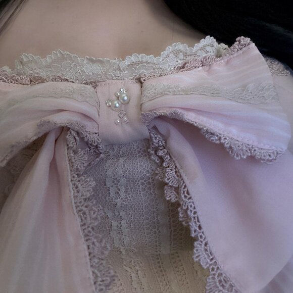 rare highly wanted axes femme bow pink camisole with lace details 🍥 - Picture 3 of 3